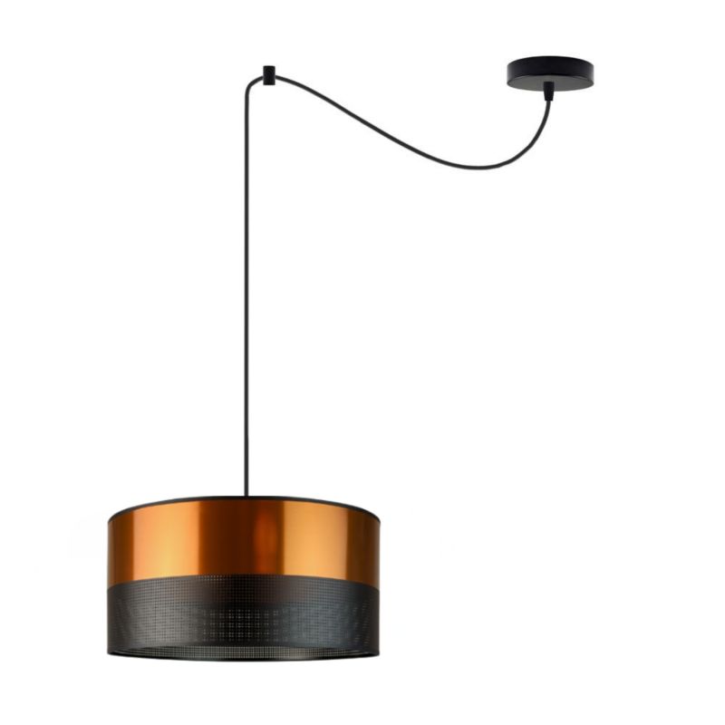 Lampa wisząca zwis Volta Light Factory żyrandol sufitowa pająk z abażurem walec Miedziany TANGO Z1 1szt.