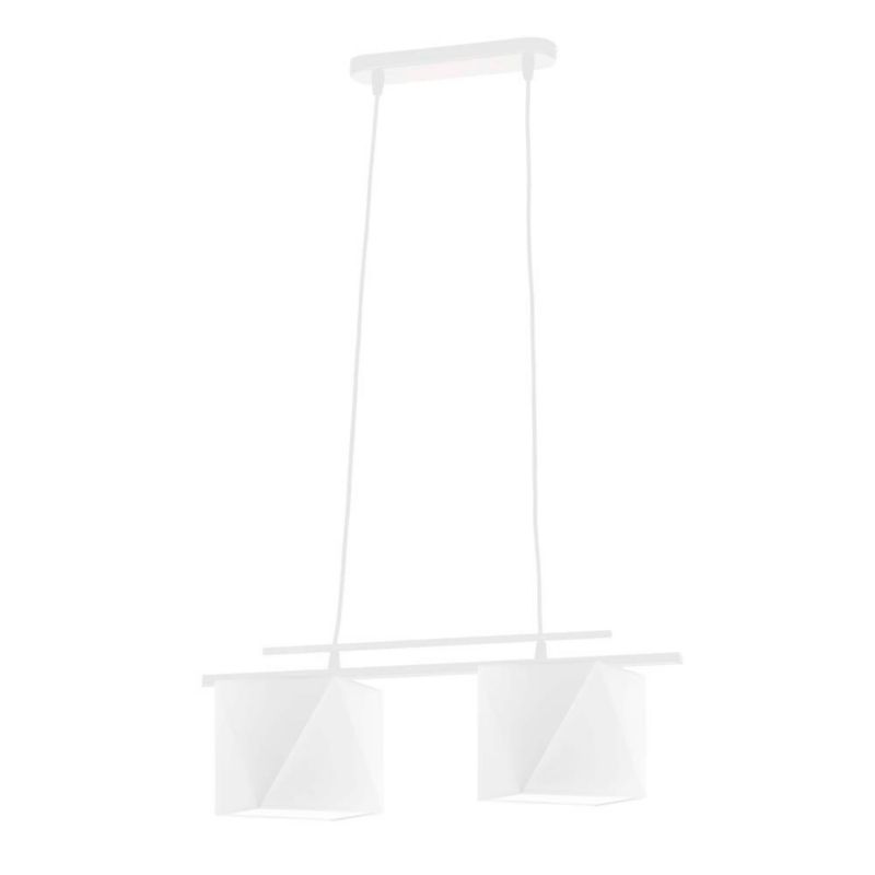Lampa wisząca zwis Volta Light Factory żyrandol sufitowa z abażurami diament Biały BARCELONA Z2 1szt.