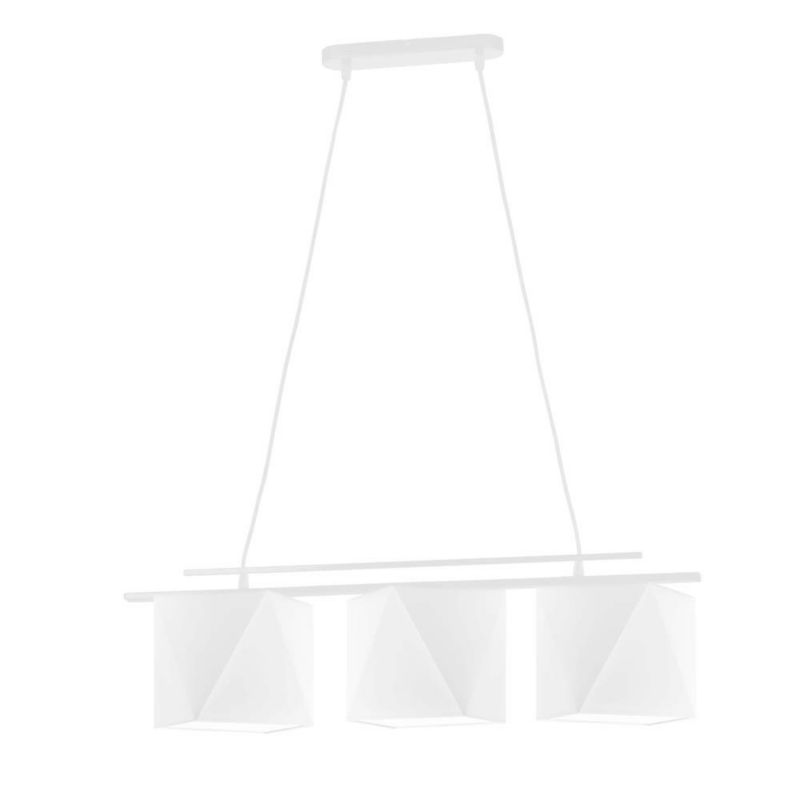 Lampa wisząca zwis Volta Light Factory żyrandol sufitowa z abażurami diament Biały BARCELONA Z3 1szt.