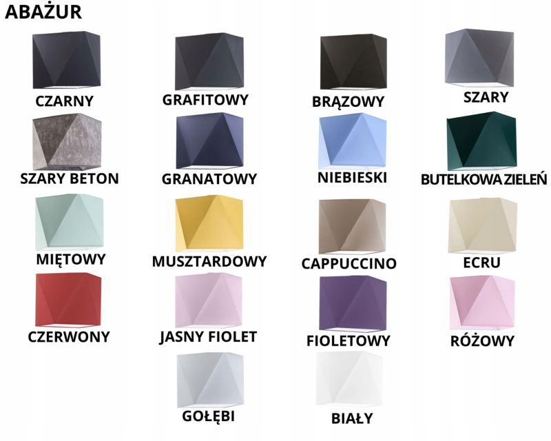 Lampa wisząca zwis Volta Light Factory żyrandol sufitowa z abażurami diament Biały/biały MICHELLE FALA P3 1szt.