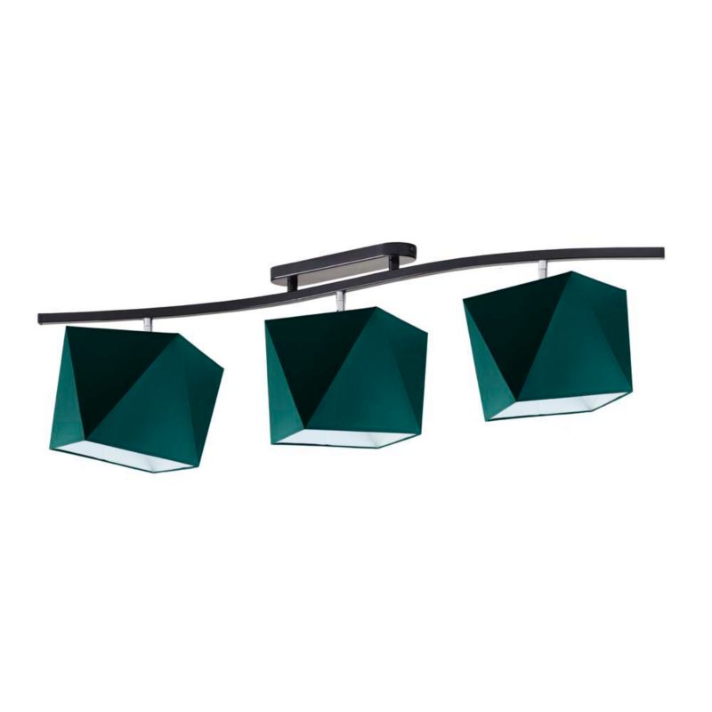 Lampa wisząca zwis Volta Light Factory żyrandol sufitowa z abażurami diament Butelkowa zieleń MICHELLE FALA P3 1szt.