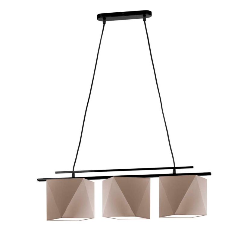 Lampa wisząca zwis Volta Light Factory żyrandol sufitowa z abażurami diament Cappuccino BARCELONA Z3 1szt.