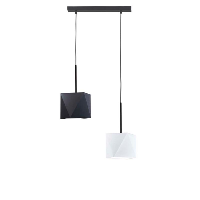 Lampa wisząca zwis Volta Light Factory żyrandol sufitowa z abażurami diament Czarny, biały BELARUS Z2 1szt.