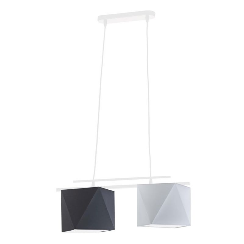 Lampa wisząca zwis Volta Light Factory żyrandol sufitowa z abażurami diament Czarny, jasny szary BARCELONA Z2 1szt.