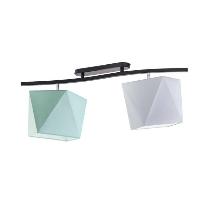Lampa wisząca zwis Volta Light Factory żyrandol sufitowa z abażurami diament Miętowy, jasny szary MICHELLE FALA P2 1szt.