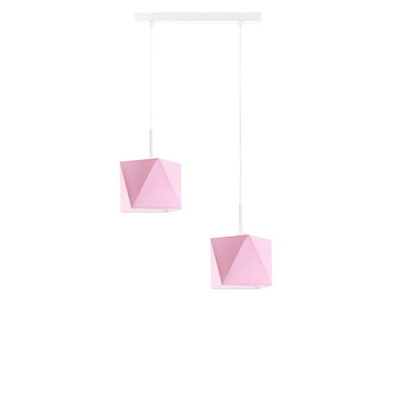 Lampa wisząca zwis Volta Light Factory żyrandol sufitowa z abażurami diament Różowy BELARUS Z2 1szt.