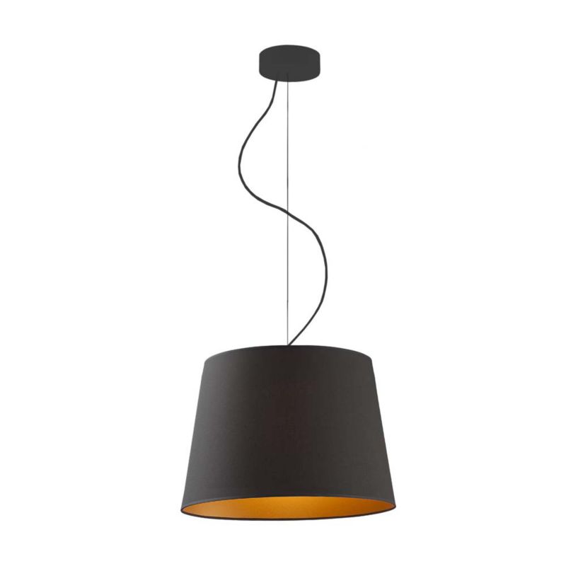 Lampa wisząca zwis Volta Light Factory żyrandol sufitowa z abażurami stożek Czarny ze złotem COSMO 1szt.
