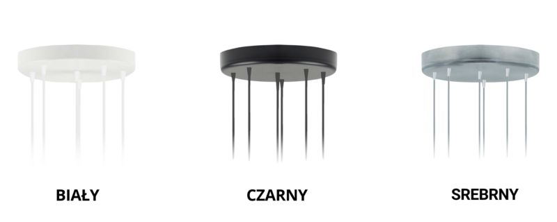 Lampa wisząca zwis Volta Light Factory żyrandol sufitowa z abażurami tuba Czarny FINE Z6 1szt.