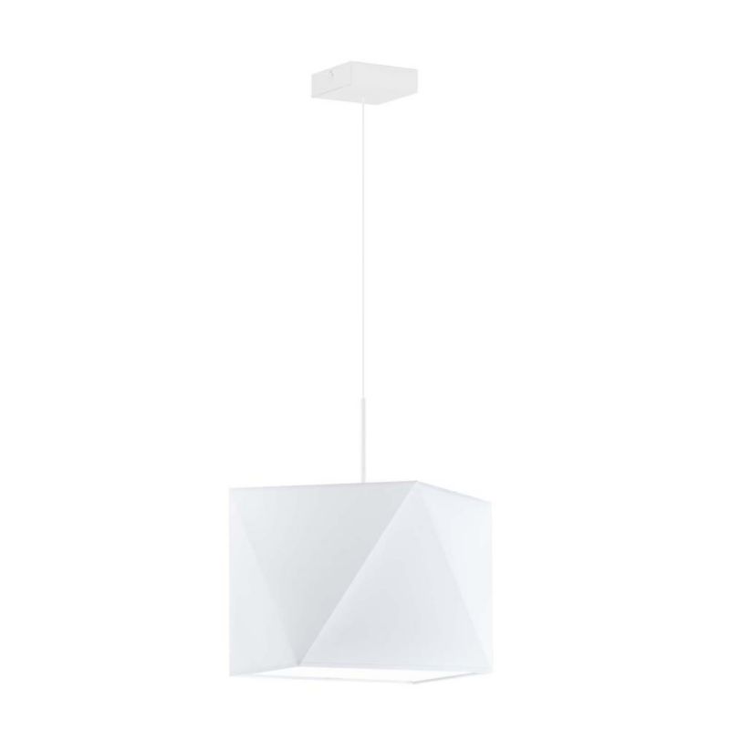 Lampa wisząca zwis Volta Light Factory żyrandol sufitowa z abażurem diament Biały/biały BURNE 1szt.