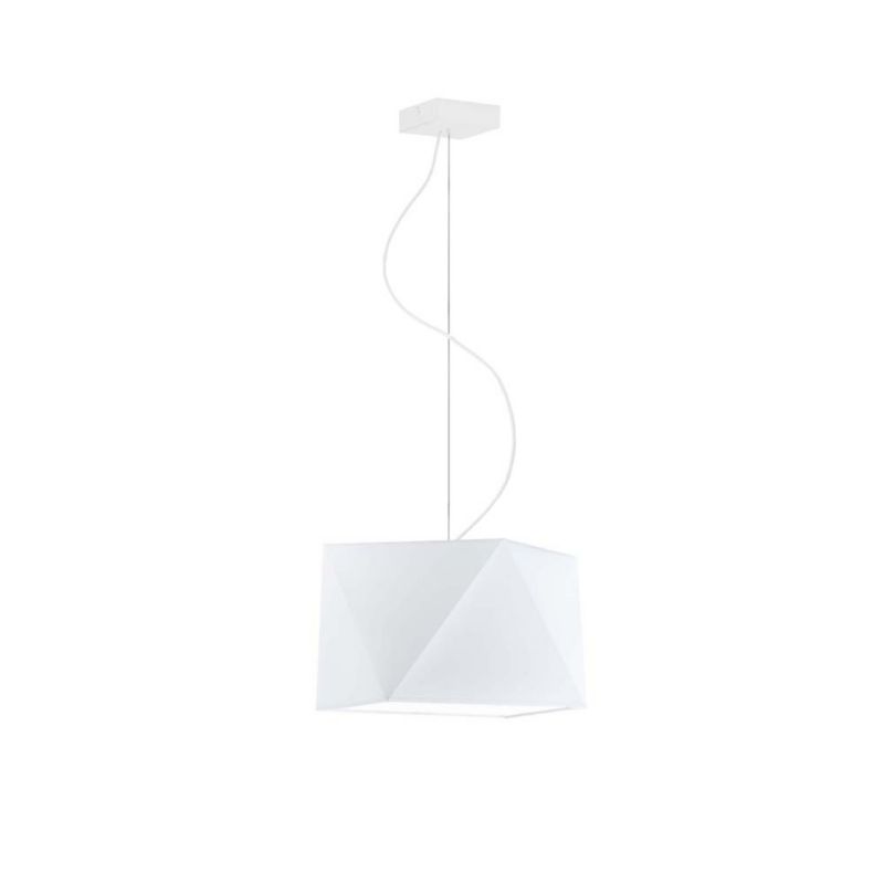 Lampa wisząca zwis Volta Light Factory żyrandol sufitowa z abażurem diament Biały BURNE 1szt.