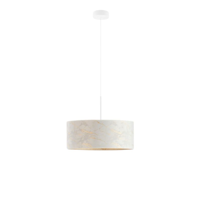 Lampa wisząca zwis Volta Light Factory żyrandol sufitowa z abażurem diament Biały marmur JAZZ 40cm 1szt.