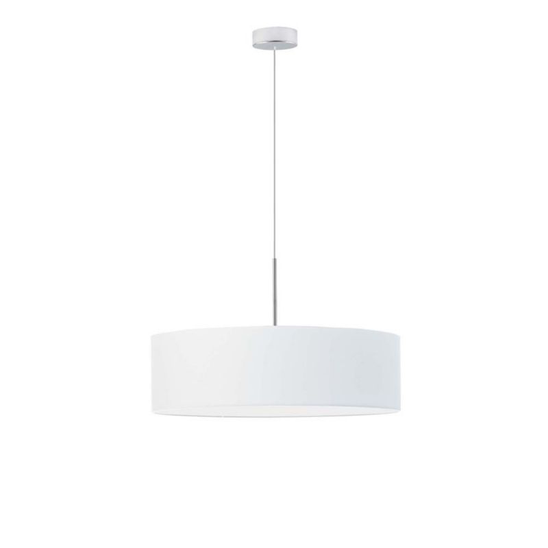 Lampa wisząca zwis Volta Light Factory żyrandol sufitowa z abażurem diament Chrom/Biały JAZZ 60cm 1szt.