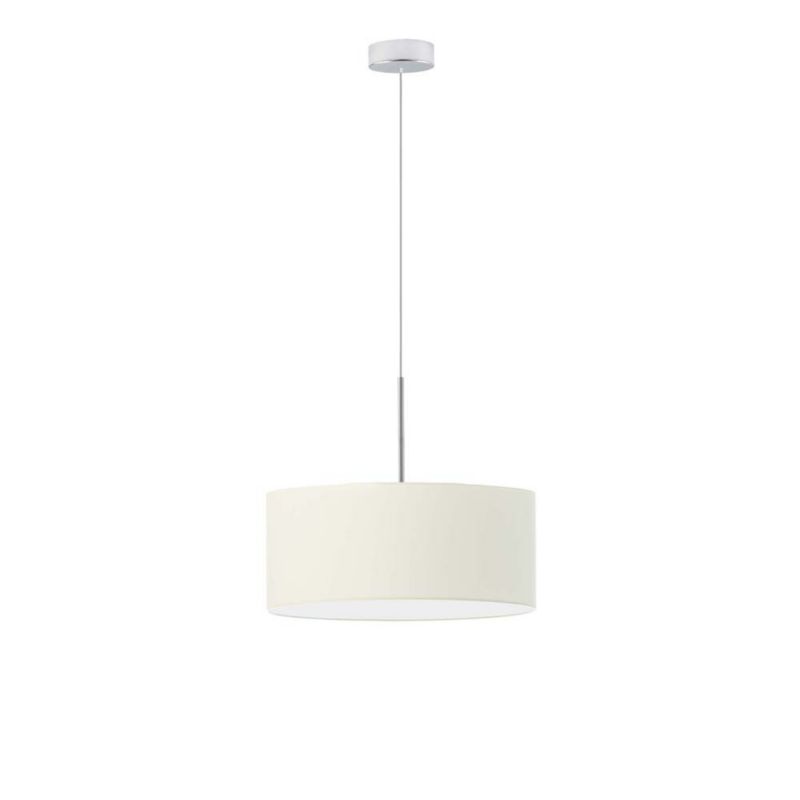 Lampa wisząca zwis Volta Light Factory żyrandol sufitowa z abażurem diament Chrom/Ecru JAZZ 40cm 1szt.