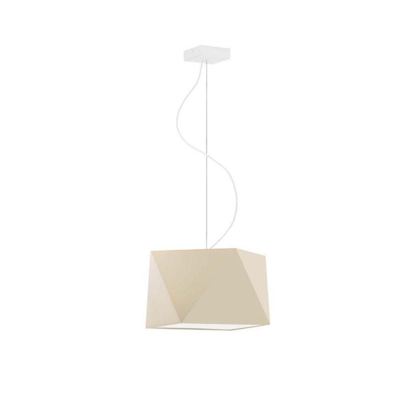 Lampa wisząca zwis Volta Light Factory żyrandol sufitowa z abażurem diament Ecru BURNE 1szt.