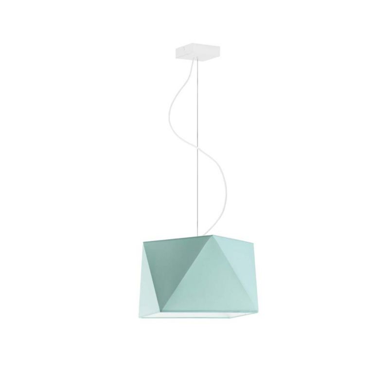 Lampa wisząca zwis Volta Light Factory żyrandol sufitowa z abażurem diament Miętowa/biały BURNE 1szt.