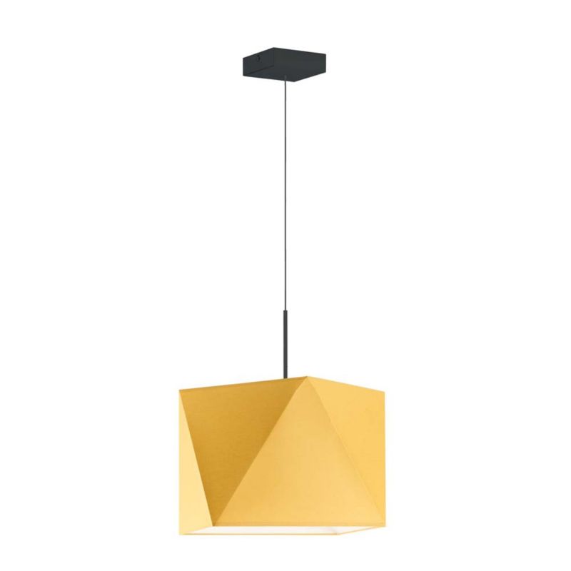 Lampa wisząca zwis Volta Light Factory żyrandol sufitowa z abażurem diament Musztardowa/czarny BURNE 1szt.