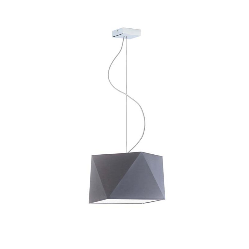 Lampa wisząca zwis Volta Light Factory żyrandol sufitowa z abażurem diament Szary BURNE 1szt.