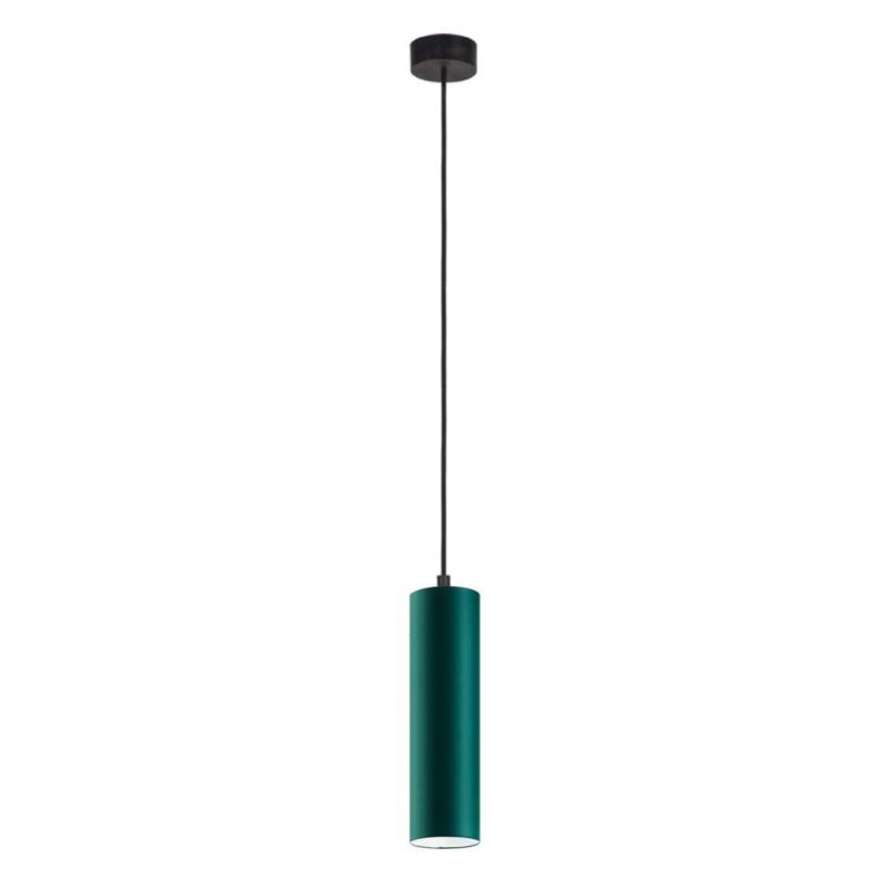 Lampa wisząca zwis Volta Light Factory żyrandol sufitowa z abażurem tuba Butelkowa zieleń FINE Z1 1szt.