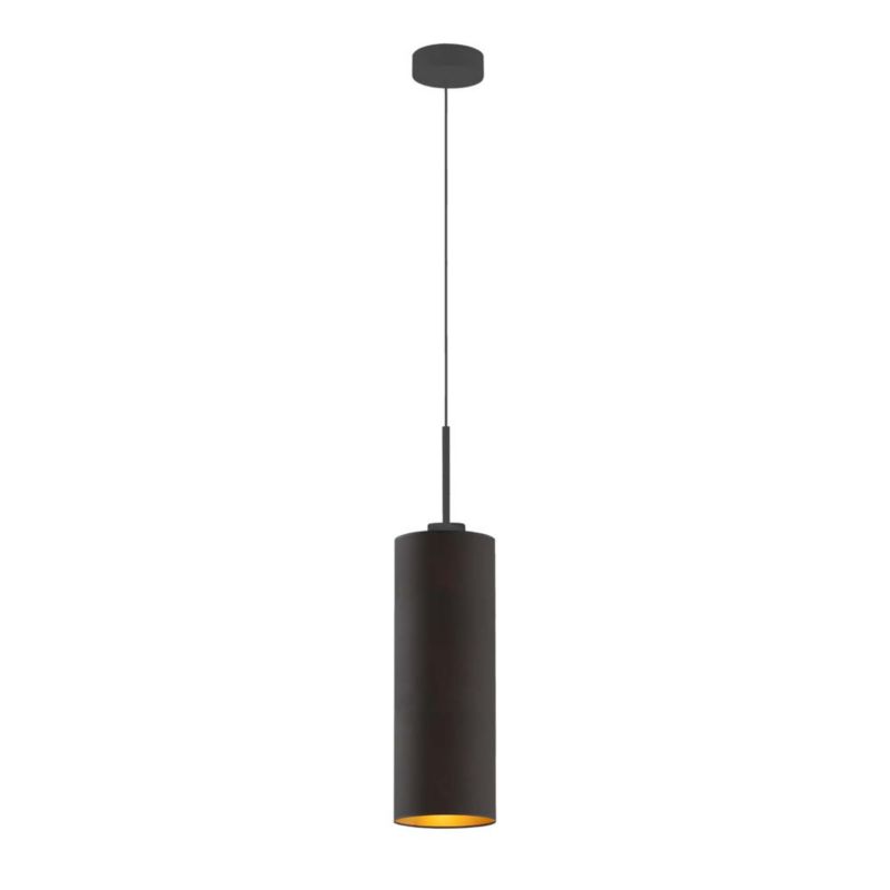 Lampa wisząca zwis Volta Light Factory żyrandol sufitowa z abażurem tuba Czarny ze złotem BELL Z1 (+ detal) 1szt.