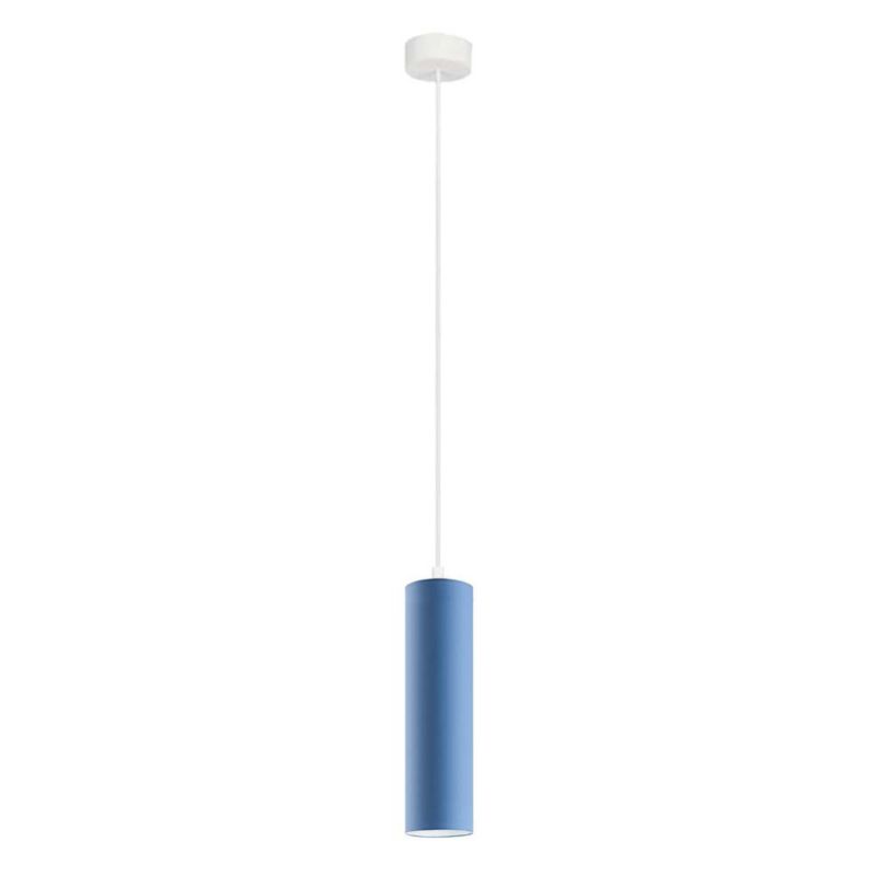 Lampa wisząca zwis Volta Light Factory żyrandol sufitowa z abażurem tuba Niebieski FINE Z1 1szt.