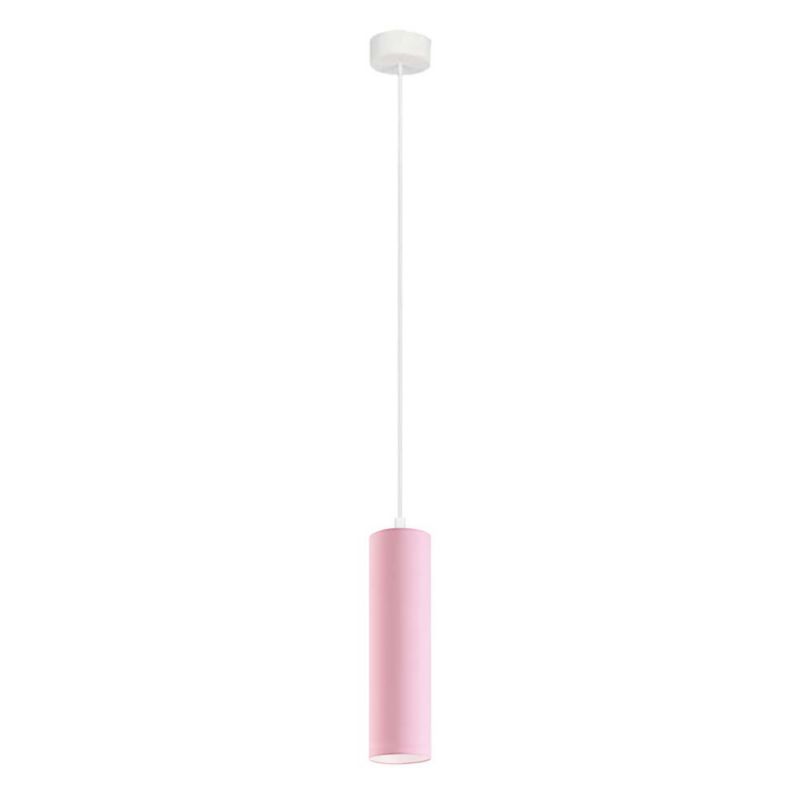 Lampa wisząca zwis Volta Light Factory żyrandol sufitowa z abażurem tuba Różowy FINE Z1 1szt.