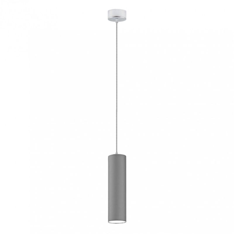 Lampa wisząca zwis Volta Light Factory żyrandol sufitowa z abażurem tuba Szary FINE Z1 1szt.
