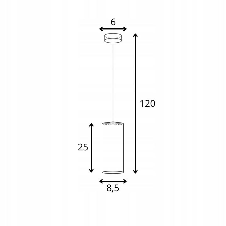 Lampa wisząca zwis Volta Light Factory żyrandol sufitowa z abażurem tuba Szary FINE Z1 1szt.