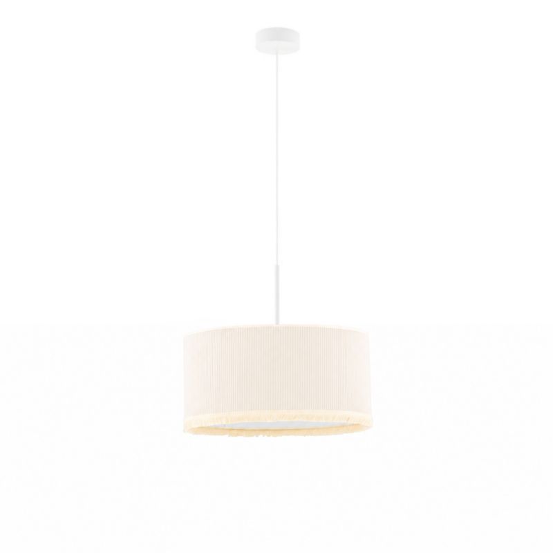 Lampa wisząca zwis Volta Light Factory żyrandol sufitowa z abażurem walec 40 cm Biały CELINE (+detal) 1szt.