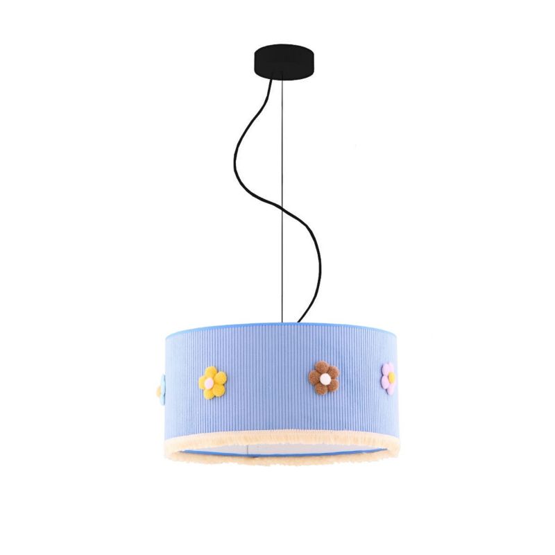 Lampa wisząca zwis Volta Light Factory żyrandol sufitowa z abażurem walec 40 cm Biały FLORA 1szt.