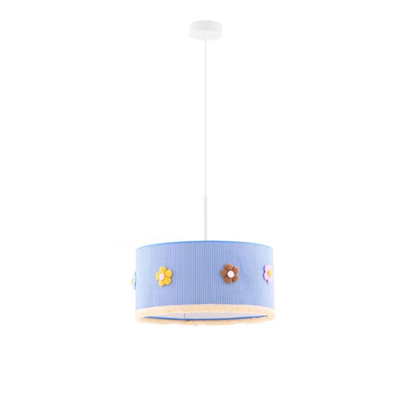 Lampa wisząca zwis Volta Light Factory żyrandol sufitowa z abażurem walec 40 cm Biały FLORA (+detal) 1szt.