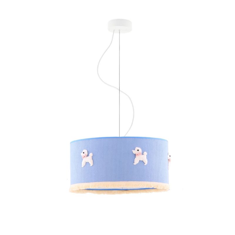 Lampa wisząca zwis Volta Light Factory żyrandol sufitowa z abażurem walec 40 cm Biały PUPPY 1szt.