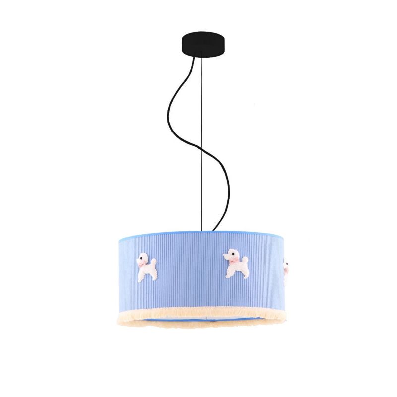 Lampa wisząca zwis Volta Light Factory żyrandol sufitowa z abażurem walec 40 cm Czarny PUPPY 1szt.