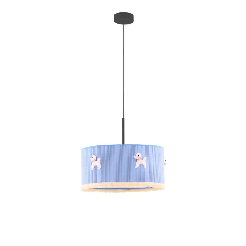 Lampa wisząca zwis Volta Light Factory żyrandol sufitowa z abażurem walec 40 cm Czarny PUPPY (+detal) 1szt.