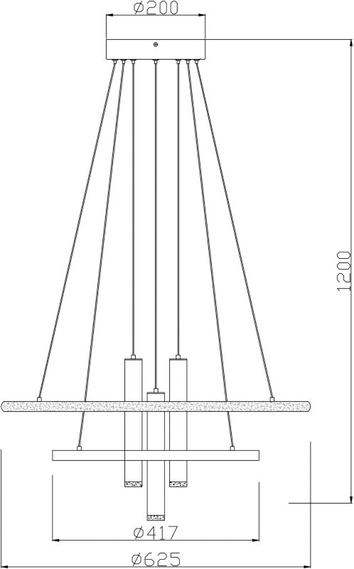 Lampa wisząca Amanda 3200 lm 4000 K czarna