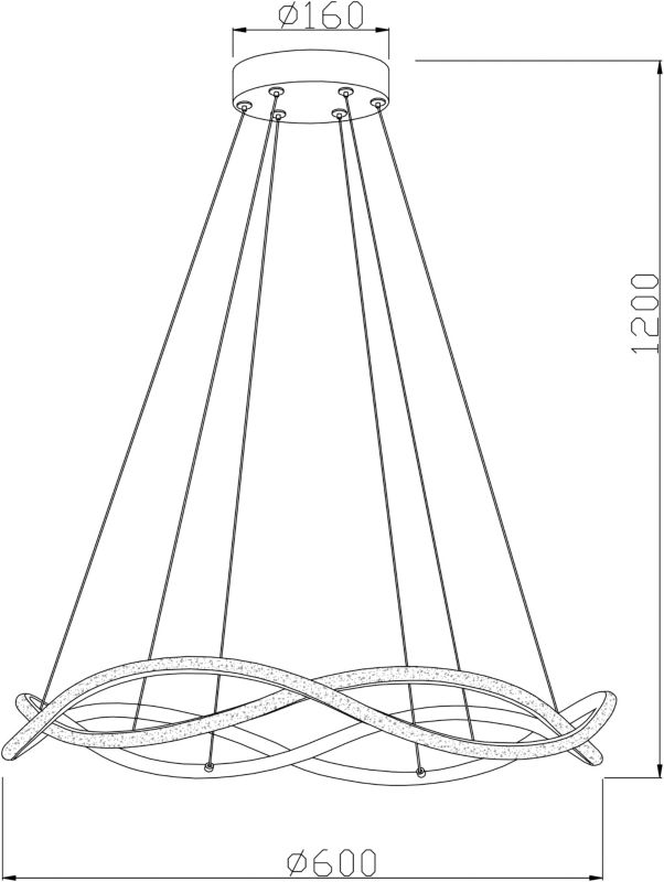 Lampa wisząca Amira 3840 lm 3000 - 4000 K czarna