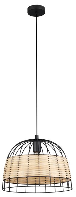 Lampa wisząca Anwick 1 x E27 czarno-bambusowa