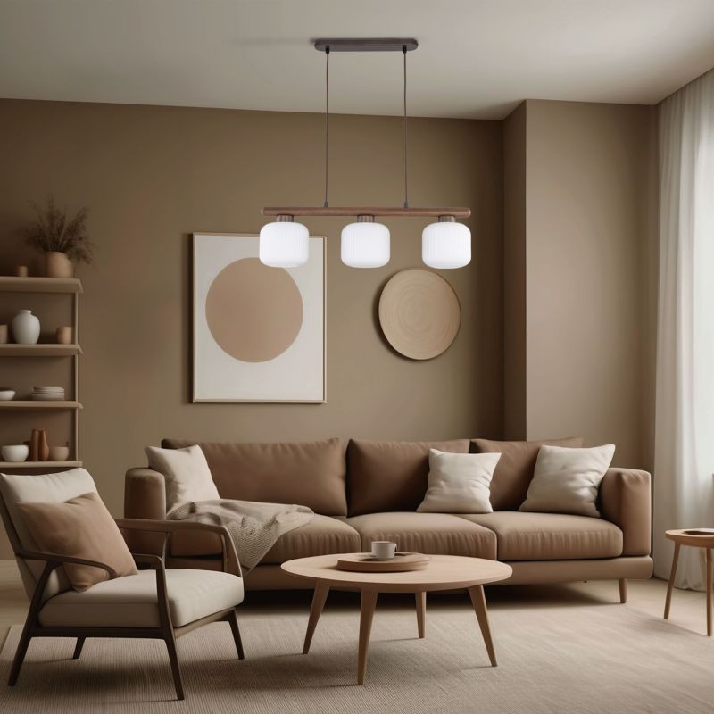 Lampa wisząca Arlo 3 x E14 brązowa