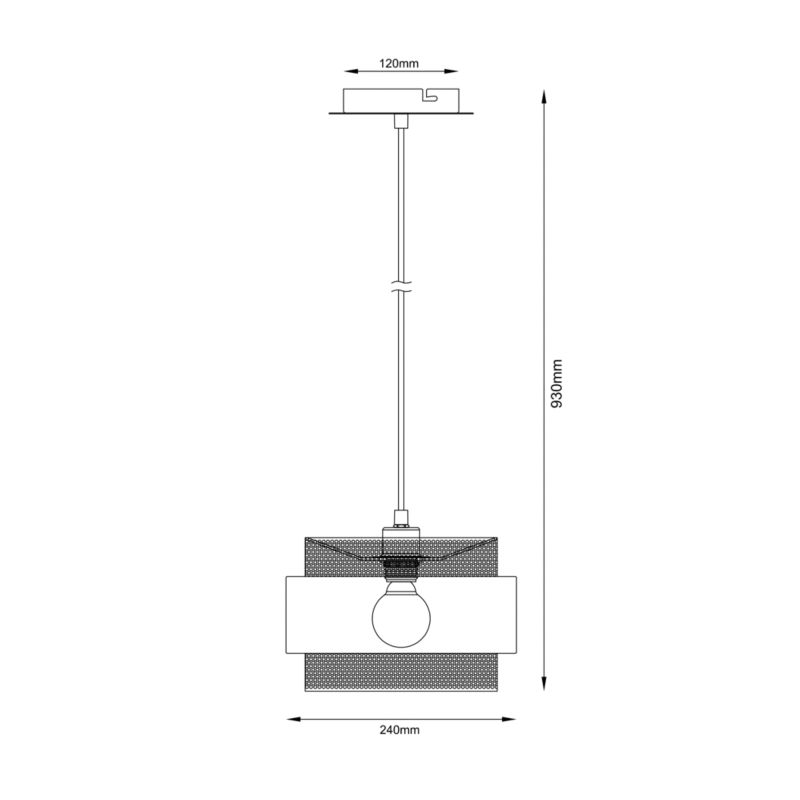 Lampa wisząca Bans 1 x E27 czarna/złota