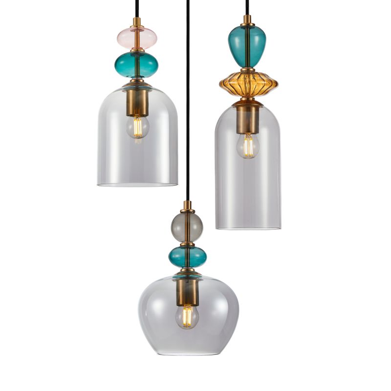 Lampa wisząca Busco 3 x E27 smoke