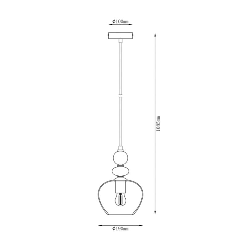 Lampa wisząca Busco A 1 x E27 amber