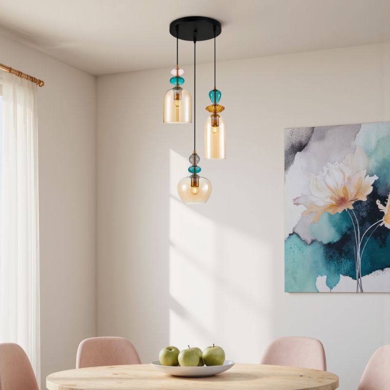 Lampa wisząca Busco A 3 x E27 amber
