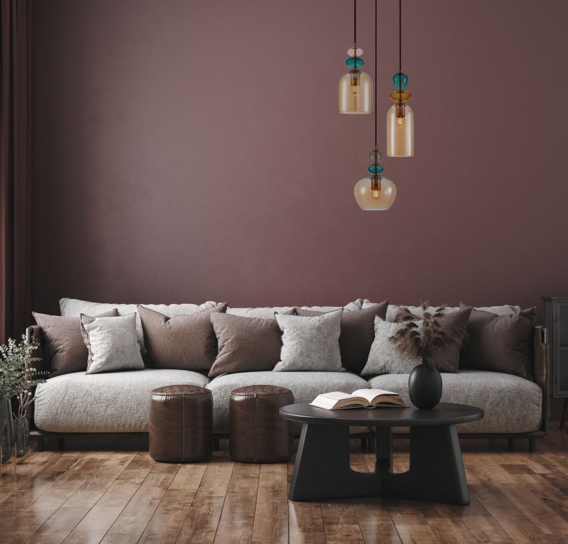 Lampa wisząca Busco A 3 x E27 amber