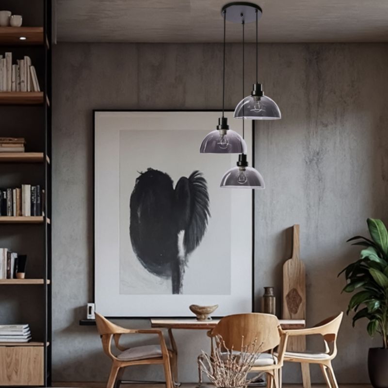 Lampa wisząca Candellux Lighting Barca 3 x E27 czarna/smoke