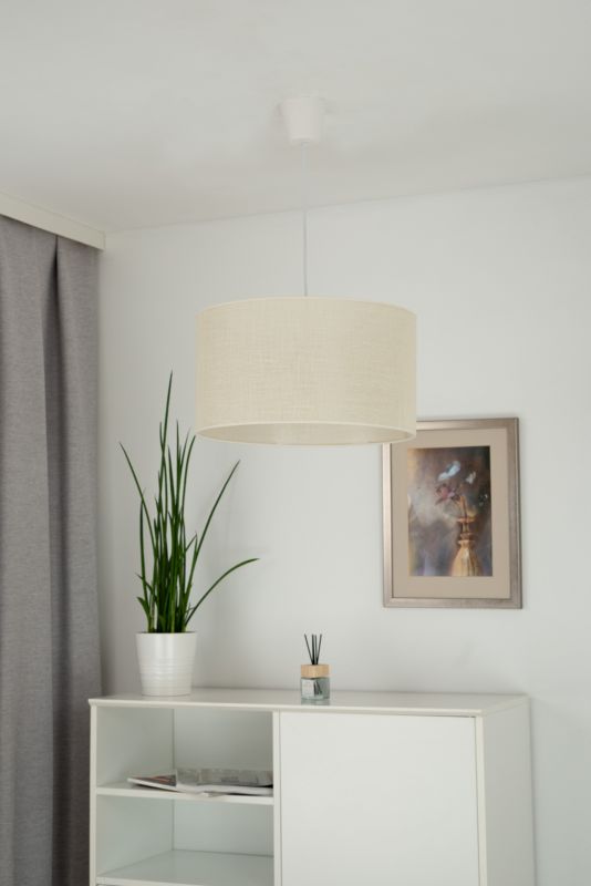 Lampa wisząca Duolla 1 x E27 biała juta