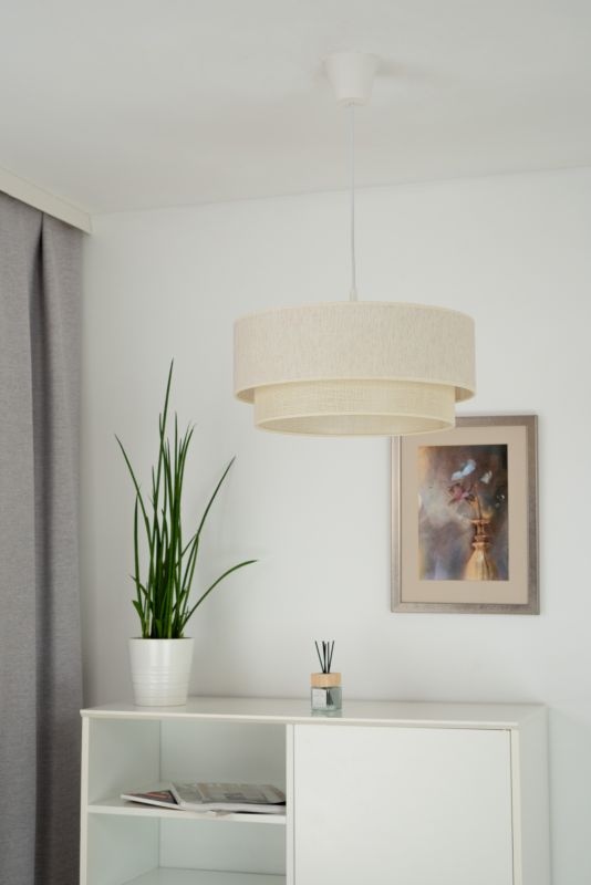 Lampa wisząca Duolla Boho 1 x E27 biała/juta