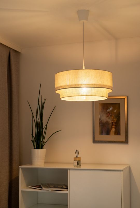 Lampa wisząca Duolla Boho 1 x E27 biała/juta