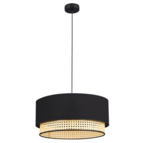 Lampa wisząca Duolla Boho 1 x E27 czarna / rattan