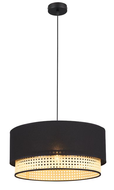 Lampa wisząca Duolla Boho 1 x E27 czarna / rattan