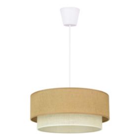 Lampa wisząca Duolla Boho 1 x E27 juta/biała juta