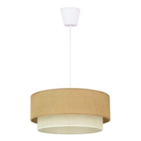 Lampa wisząca Duolla Boho 1 x E27 juta/biała juta